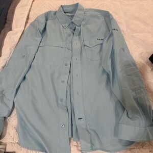 Huk Light Blue Button-Up Shirt